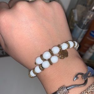Alex & Ani White & gold wrap bracelet